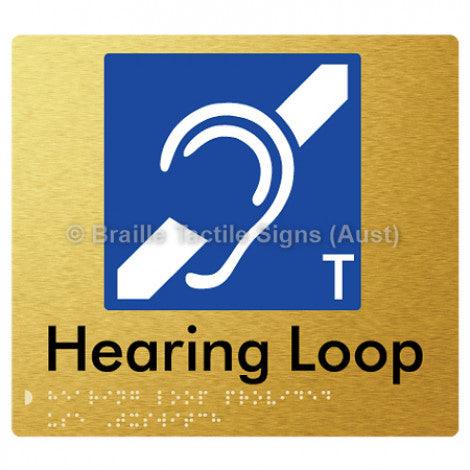 Braille Sign Hearing Loop Provided Use T-Switch - Braille Tactile Signs (Aust) - BTS273-aliG - Fully Custom Signs - Fast Shipping - High Quality - Australian Made &amp; Owned