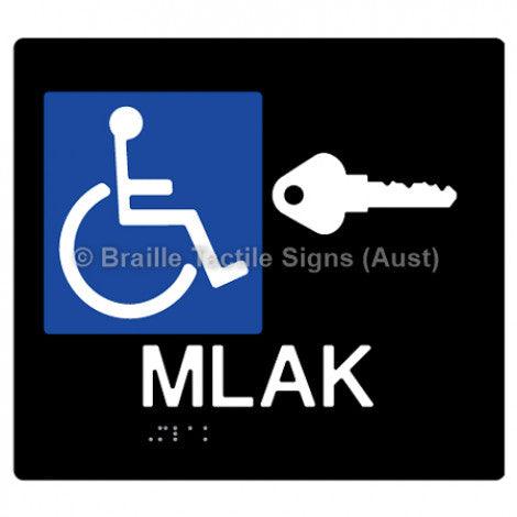Braille Sign MLAK (Master Locksmith Access Key) - Braille Tactile Signs (Aust) - BTS275-blk - Fully Custom Signs - Fast Shipping - High Quality - Australian Made &amp; Owned