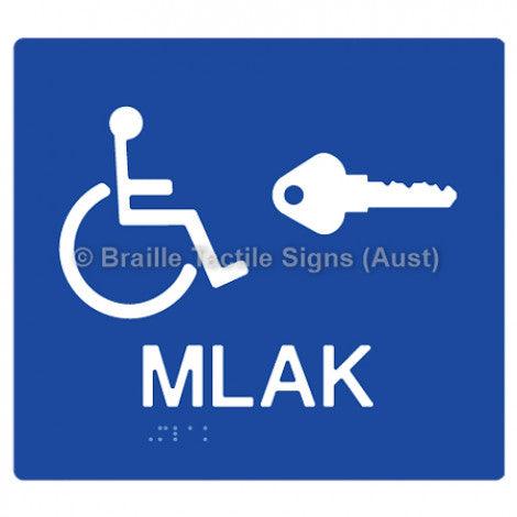 Braille Sign MLAK (Master Locksmith Access Key) - Braille Tactile Signs (Aust) - BTS275-blu - Fully Custom Signs - Fast Shipping - High Quality - Australian Made &amp; Owned