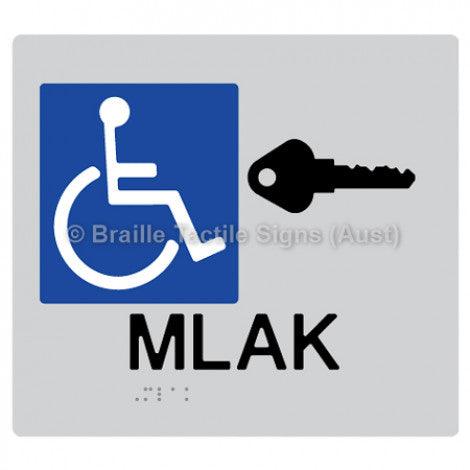 Braille Sign MLAK (Master Locksmith Access Key) - Braille Tactile Signs (Aust) - BTS275-slv - Fully Custom Signs - Fast Shipping - High Quality - Australian Made &amp; Owned