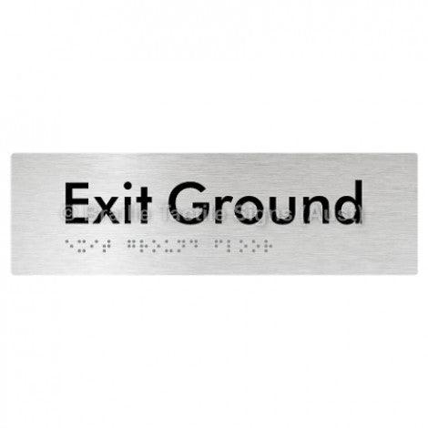 Braille Sign Exit Ground - Braille Tactile Signs (Aust) - BTS278-GF-aliB - Fully Custom Signs - Fast Shipping - High Quality - Australian Made &amp; Owned