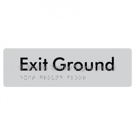 Braille Sign Exit Ground - Braille Tactile Signs (Aust) - BTS278-GF-slv - Fully Custom Signs - Fast Shipping - High Quality - Australian Made &amp; Owned