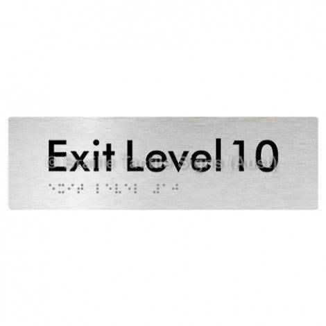 Braille Sign Exit Level 10 - Braille Tactile Signs (Aust) - BTS278-10-aliB - Fully Custom Signs - Fast Shipping - High Quality - Australian Made &amp; Owned