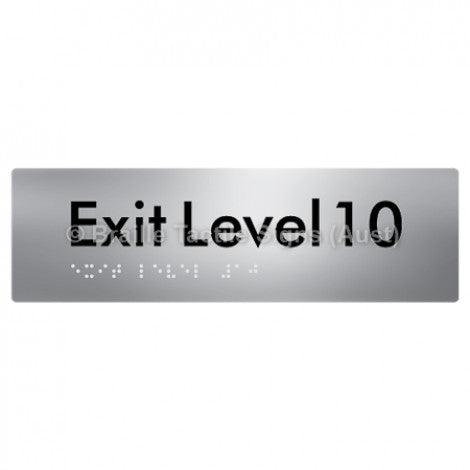 Braille Sign Exit Level 10 - Braille Tactile Signs (Aust) - BTS278-10-aliS - Fully Custom Signs - Fast Shipping - High Quality - Australian Made &amp; Owned