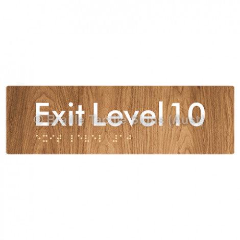 Braille Sign Exit Level 10 - Braille Tactile Signs (Aust) - BTS278-10-wdg - Fully Custom Signs - Fast Shipping - High Quality - Australian Made &amp; Owned