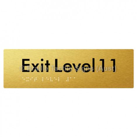 Braille Sign Exit Level 11 - Braille Tactile Signs (Aust) - BTS278-11-aliG - Fully Custom Signs - Fast Shipping - High Quality - Australian Made &amp; Owned