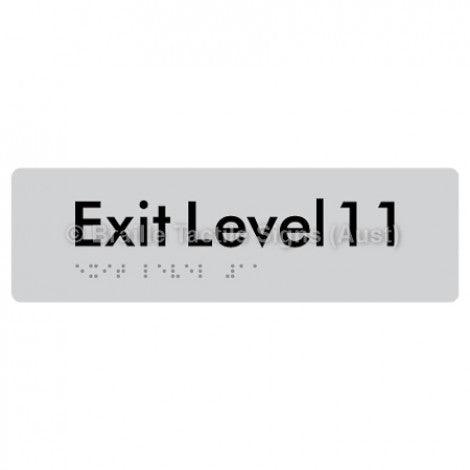 Braille Sign Exit Level 11 - Braille Tactile Signs (Aust) - BTS278-11-slv - Fully Custom Signs - Fast Shipping - High Quality - Australian Made &amp; Owned