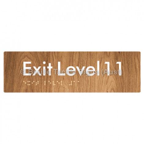 Braille Sign Exit Level 11 - Braille Tactile Signs (Aust) - BTS278-11-wdg - Fully Custom Signs - Fast Shipping - High Quality - Australian Made &amp; Owned