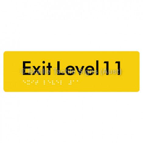 Braille Sign Exit Level 11 - Braille Tactile Signs (Aust) - BTS278-11-yel - Fully Custom Signs - Fast Shipping - High Quality - Australian Made &amp; Owned