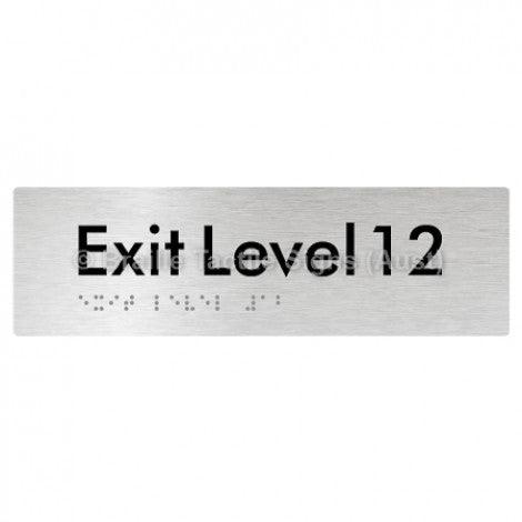 Braille Sign Exit Level 12 - Braille Tactile Signs (Aust) - BTS278-12-aliB - Fully Custom Signs - Fast Shipping - High Quality - Australian Made &amp; Owned