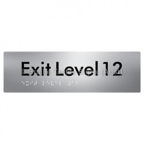 Braille Sign Exit Level 12 - Braille Tactile Signs (Aust) - BTS278-12-aliS - Fully Custom Signs - Fast Shipping - High Quality - Australian Made &amp; Owned