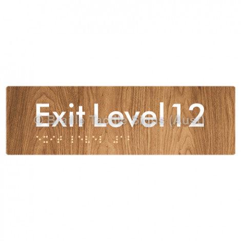 Braille Sign Exit Level 12 - Braille Tactile Signs (Aust) - BTS278-12-wdg - Fully Custom Signs - Fast Shipping - High Quality - Australian Made &amp; Owned