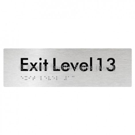 Braille Sign Exit Level 13 - Braille Tactile Signs (Aust) - BTS278-13-aliB - Fully Custom Signs - Fast Shipping - High Quality - Australian Made &amp; Owned