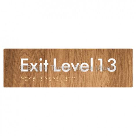 Braille Sign Exit Level 13 - Braille Tactile Signs (Aust) - BTS278-13-wdg - Fully Custom Signs - Fast Shipping - High Quality - Australian Made &amp; Owned