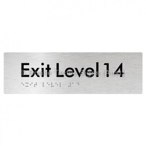 Braille Sign Exit Level 14 - Braille Tactile Signs (Aust) - BTS278-14-aliB - Fully Custom Signs - Fast Shipping - High Quality - Australian Made &amp; Owned