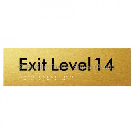 Braille Sign Exit Level 14 - Braille Tactile Signs (Aust) - BTS278-14-aliG - Fully Custom Signs - Fast Shipping - High Quality - Australian Made &amp; Owned