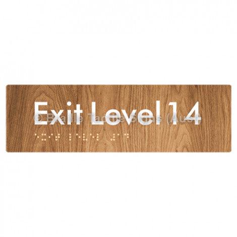 Braille Sign Exit Level 14 - Braille Tactile Signs (Aust) - BTS278-14-wdg - Fully Custom Signs - Fast Shipping - High Quality - Australian Made &amp; Owned