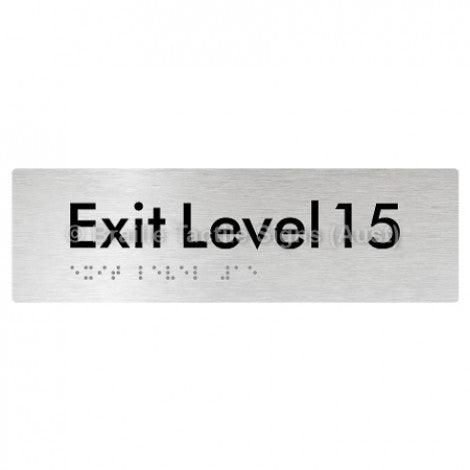 Braille Sign Exit Level 15 - Braille Tactile Signs (Aust) - BTS278-15-aliB - Fully Custom Signs - Fast Shipping - High Quality - Australian Made &amp; Owned