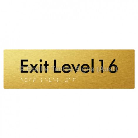 Braille Sign Exit Level 16 - Braille Tactile Signs (Aust) - BTS278-16-aliG - Fully Custom Signs - Fast Shipping - High Quality - Australian Made &amp; Owned