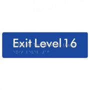 Braille Sign Exit Level 16 - Braille Tactile Signs (Aust) - BTS278-16-blu - Fully Custom Signs - Fast Shipping - High Quality - Australian Made &amp; Owned