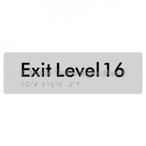 Braille Sign Exit Level 16 - Braille Tactile Signs (Aust) - BTS278-16-slv - Fully Custom Signs - Fast Shipping - High Quality - Australian Made &amp; Owned