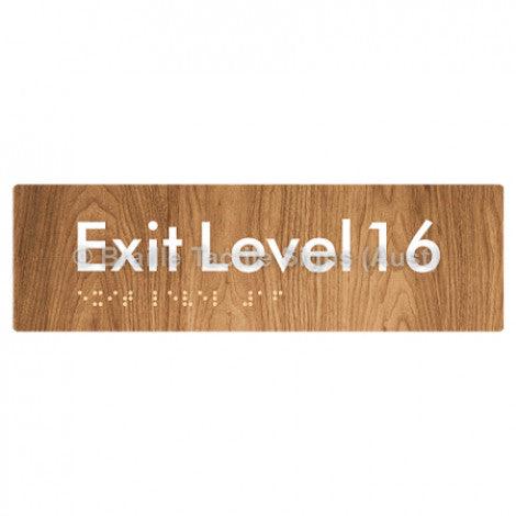 Braille Sign Exit Level 16 - Braille Tactile Signs (Aust) - BTS278-16-wdg - Fully Custom Signs - Fast Shipping - High Quality - Australian Made &amp; Owned
