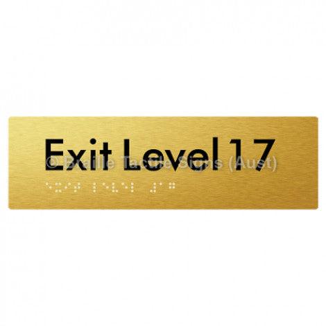 Braille Sign Exit Level 17 - Braille Tactile Signs (Aust) - BTS278-17-aliG - Fully Custom Signs - Fast Shipping - High Quality - Australian Made &amp; Owned