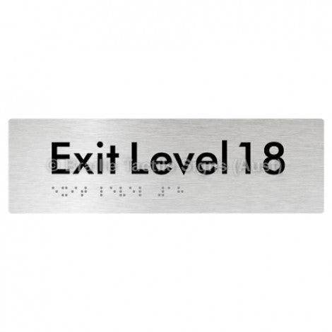 Braille Sign Exit Level 18 - Braille Tactile Signs (Aust) - BTS278-18-aliB - Fully Custom Signs - Fast Shipping - High Quality - Australian Made &amp; Owned