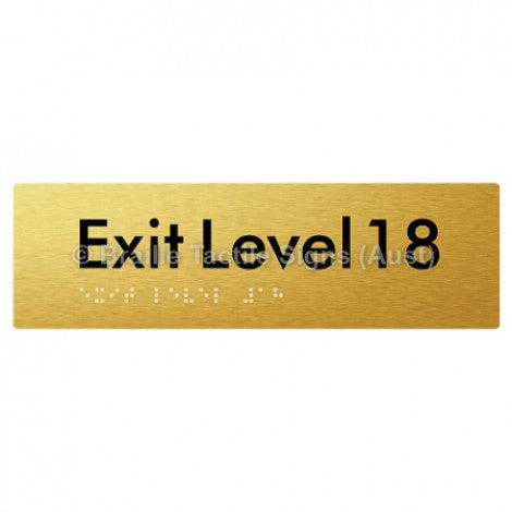 Braille Sign Exit Level 18 - Braille Tactile Signs (Aust) - BTS278-18-aliG - Fully Custom Signs - Fast Shipping - High Quality - Australian Made &amp; Owned