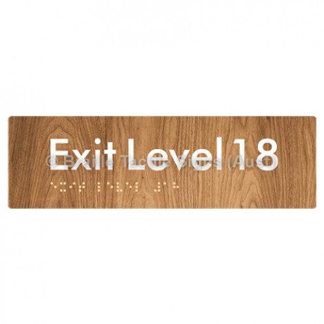 Braille Sign Exit Level 18 - Braille Tactile Signs (Aust) - BTS278-18-wdg - Fully Custom Signs - Fast Shipping - High Quality - Australian Made &amp; Owned