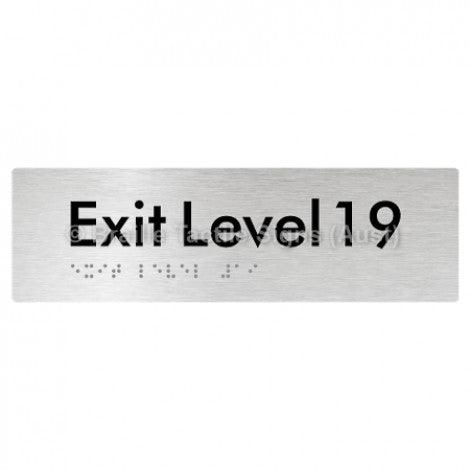 Braille Sign Exit Level 19 - Braille Tactile Signs (Aust) - BTS278-19-aliB - Fully Custom Signs - Fast Shipping - High Quality - Australian Made &amp; Owned