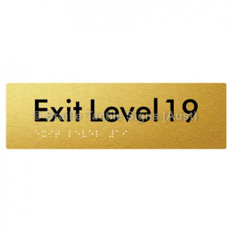 Braille Sign Exit Level 19 - Braille Tactile Signs (Aust) - BTS278-19-aliG - Fully Custom Signs - Fast Shipping - High Quality - Australian Made &amp; Owned