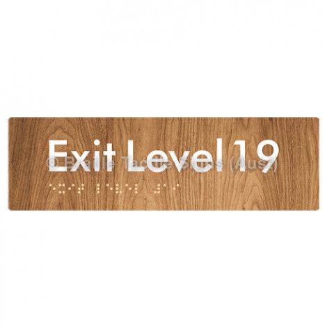 Braille Sign Exit Level 19 - Braille Tactile Signs (Aust) - BTS278-19-wdg - Fully Custom Signs - Fast Shipping - High Quality - Australian Made &amp; Owned