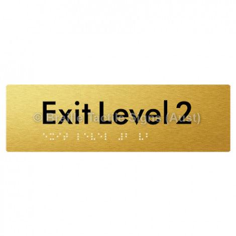 Braille Sign Exit Level 2 - Braille Tactile Signs (Aust) - BTS278-02-aliG - Fully Custom Signs - Fast Shipping - High Quality - Australian Made &amp; Owned