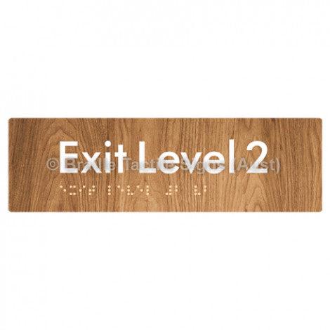 Braille Sign Exit Level 2 - Braille Tactile Signs (Aust) - BTS278-02-wdg - Fully Custom Signs - Fast Shipping - High Quality - Australian Made &amp; Owned