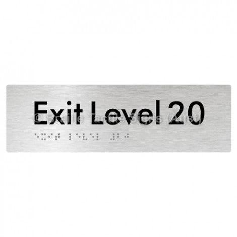 Braille Sign Exit Level 20 - Braille Tactile Signs (Aust) - BTS278-20-aliB - Fully Custom Signs - Fast Shipping - High Quality - Australian Made &amp; Owned