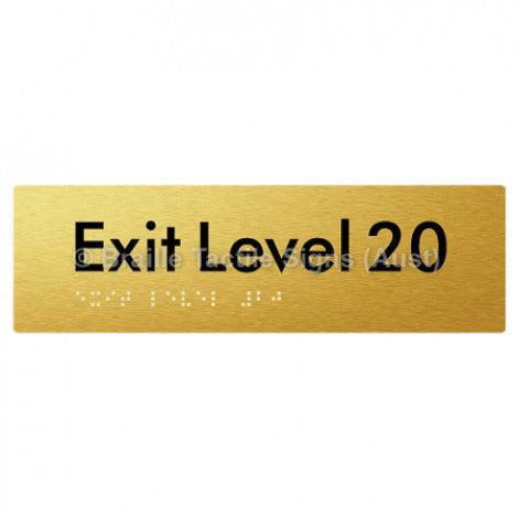 Braille Sign Exit Level 20 - Braille Tactile Signs (Aust) - BTS278-20-aliG - Fully Custom Signs - Fast Shipping - High Quality - Australian Made &amp; Owned