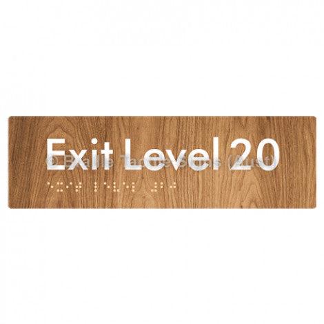 Braille Sign Exit Level 20 - Braille Tactile Signs (Aust) - BTS278-20-wdg - Fully Custom Signs - Fast Shipping - High Quality - Australian Made &amp; Owned