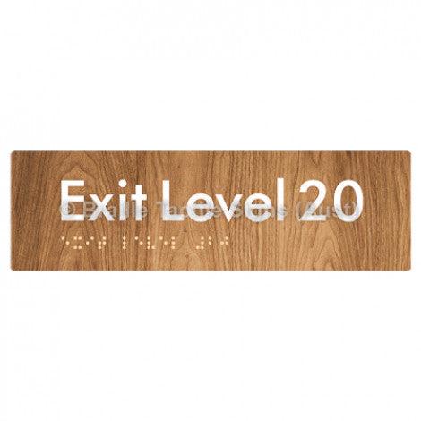 Braille Sign Exit Level 20 - Braille Tactile Signs (Aust) - BTS278-20-wdg - Fully Custom Signs - Fast Shipping - High Quality - Australian Made &amp; Owned
