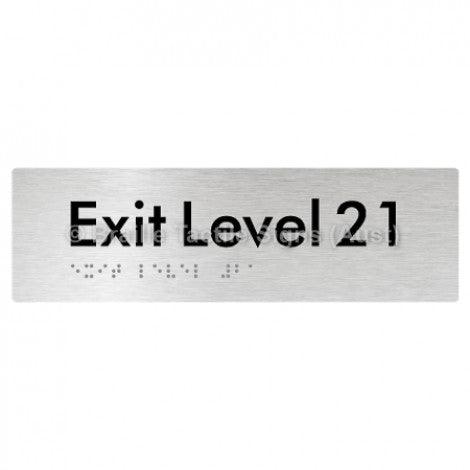 Braille Sign Exit Level 21 - Braille Tactile Signs (Aust) - BTS278-21-aliB - Fully Custom Signs - Fast Shipping - High Quality - Australian Made &amp; Owned