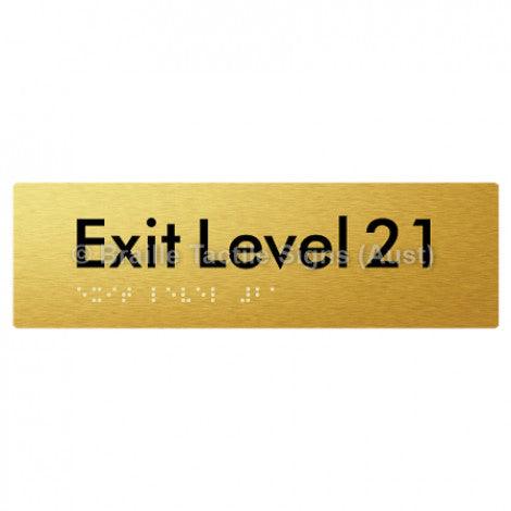 Braille Sign Exit Level 21 - Braille Tactile Signs (Aust) - BTS278-21-aliG - Fully Custom Signs - Fast Shipping - High Quality - Australian Made &amp; Owned