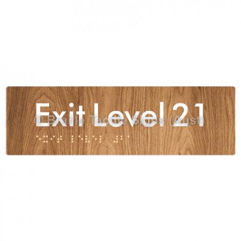 Braille Sign Exit Level 21 - Braille Tactile Signs (Aust) - BTS278-21-wdg - Fully Custom Signs - Fast Shipping - High Quality - Australian Made &amp; Owned