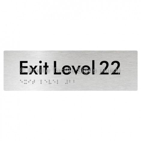 Braille Sign Exit Level 22 - Braille Tactile Signs (Aust) - BTS278-22-aliB - Fully Custom Signs - Fast Shipping - High Quality - Australian Made &amp; Owned