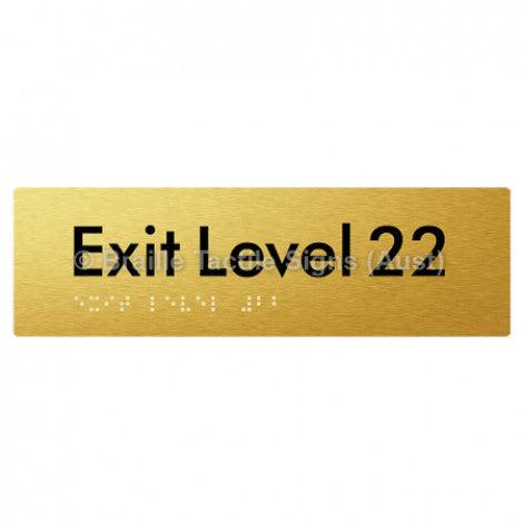 Braille Sign Exit Level 22 - Braille Tactile Signs (Aust) - BTS278-22-aliG - Fully Custom Signs - Fast Shipping - High Quality - Australian Made &amp; Owned