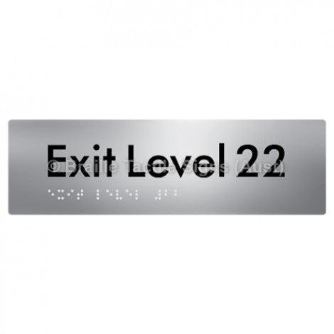 Braille Sign Exit Level 22 - Braille Tactile Signs (Aust) - BTS278-22-blu - Fully Custom Signs - Fast Shipping - High Quality - Australian Made &amp; Owned