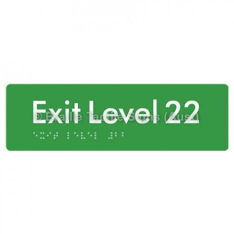 Braille Sign Exit Level 22 - Braille Tactile Signs (Aust) - BTS278-22-grn - Fully Custom Signs - Fast Shipping - High Quality - Australian Made &amp; Owned