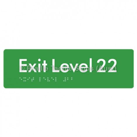 Braille Sign Exit Level 22 - Braille Tactile Signs (Aust) - BTS278-22-grn - Fully Custom Signs - Fast Shipping - High Quality - Australian Made &amp; Owned
