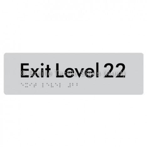 Braille Sign Exit Level 22 - Braille Tactile Signs (Aust) - BTS278-22-slv - Fully Custom Signs - Fast Shipping - High Quality - Australian Made &amp; Owned