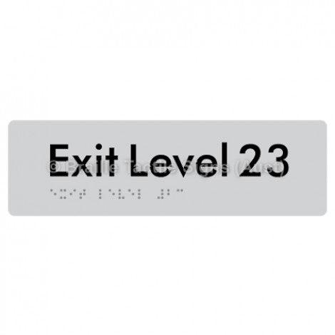 Braille Sign Exit Level 23 - Braille Tactile Signs (Aust) - BTS278-23-slv - Fully Custom Signs - Fast Shipping - High Quality - Australian Made &amp; Owned