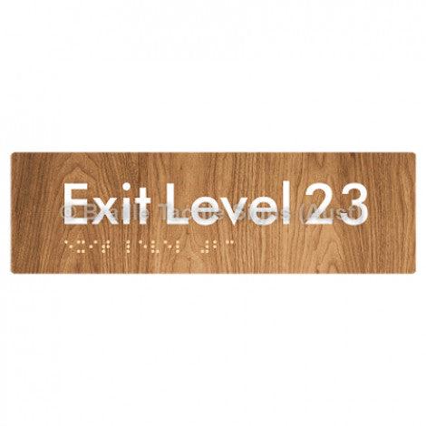 Braille Sign Exit Level 23 - Braille Tactile Signs (Aust) - BTS278-23-wdg - Fully Custom Signs - Fast Shipping - High Quality - Australian Made &amp; Owned